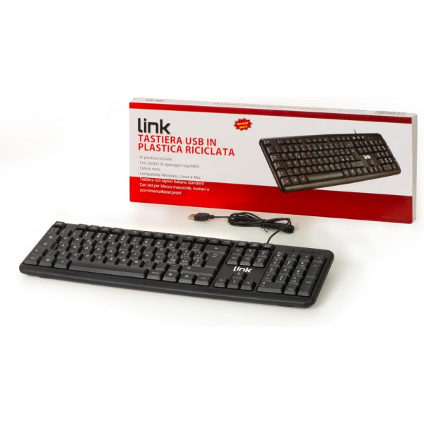 Link tastiera italiana usb 108 tasti colore nero