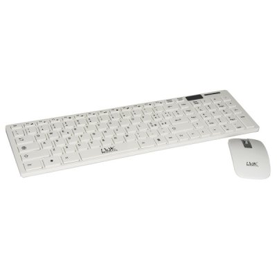 LINK kit tastiera e mouse slim bianco con interfaccia wireless