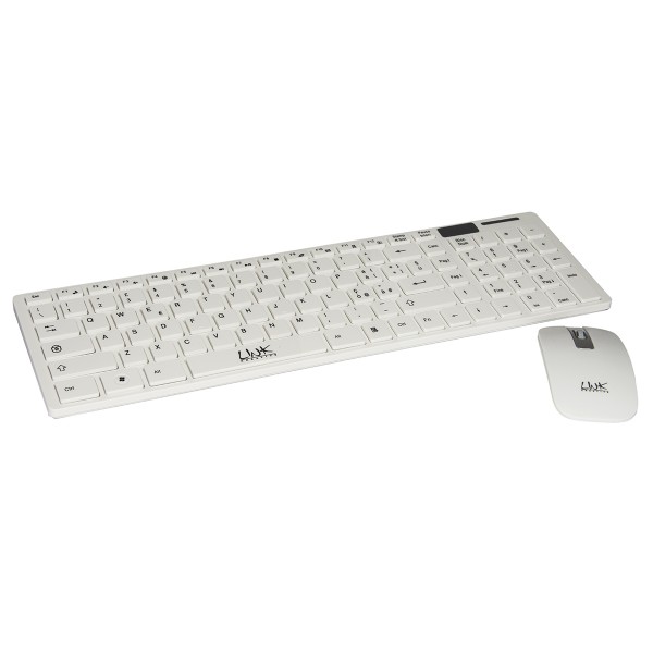 LINK kit tastiera e mouse slim bianco con interfaccia wireless