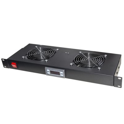 Modulo 2 ventole di raffreddamento con display colore nero
