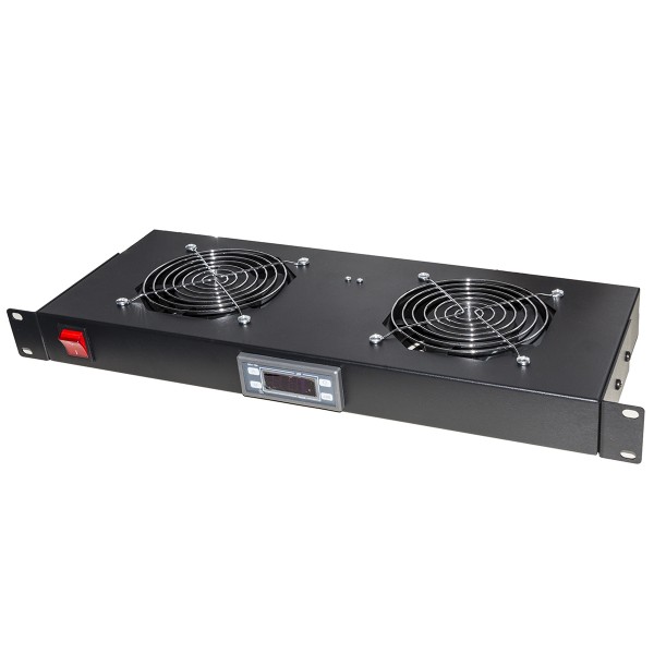 Modulo 2 ventole di raffreddamento con display colore nero
