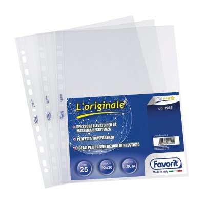 Buste a foratura l'originale, liscia 22x30cm colore trasparente