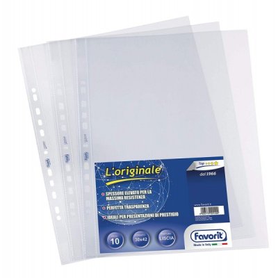 Buste a foratura l'originale, liscia 30x42cm colore trasparente