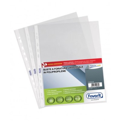 Buste forate in ppl, liscia 22x30cm colore trasparente