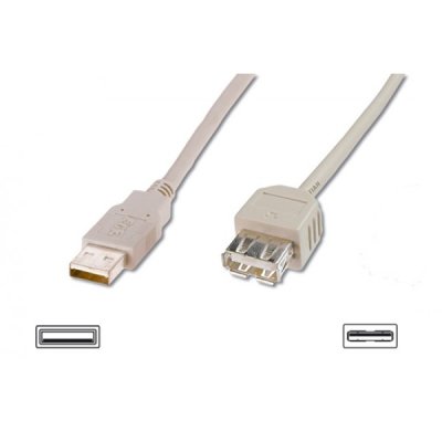 Cavo usb 2.0 maschio - femmina in rame 1,8m colore grigio chiaro