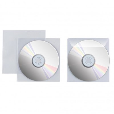 FAVORIT 25 buste per CD/DVD in polipropilene liscio con patella di chiusura