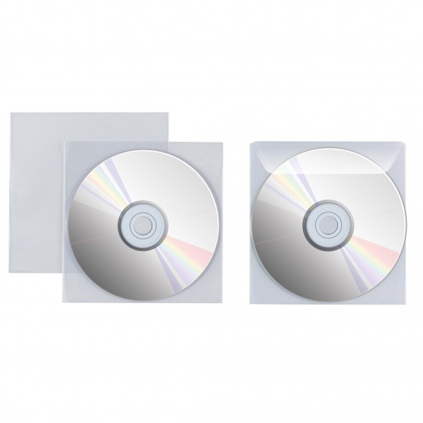 FAVORIT 25 buste per CD/DVD in polipropilene liscio con patella di chiusura