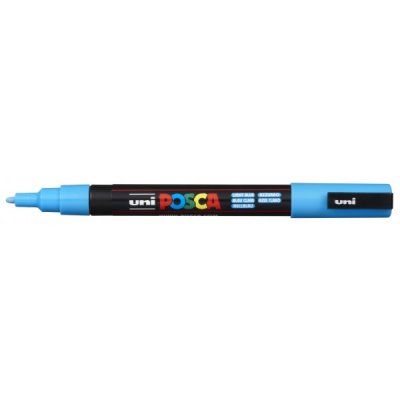 UNI POSCA Marcatore permanente a tempera con inchiostro pigmentato a base d'acqua - punta 1,3mm - Azzurro