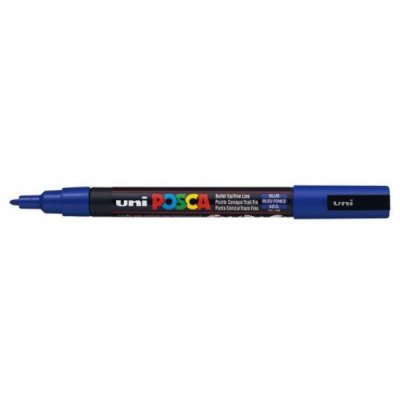 UNI POSCA Marcatore permanente a tempera con inchiostro pigmentato a base d'acqua - punta 1,3mm - Blu