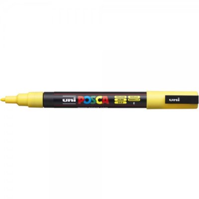 UNI POSCA Marcatore permanente a tempera con inchiostro pigmentato a base d'acqua - punta 1,3mm - Giallo