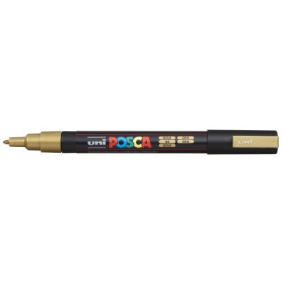 UNI POSCA Marcatore permanente a tempera con inchiostro pigmentato a base d'acqua - punta 1,3mm - Oro