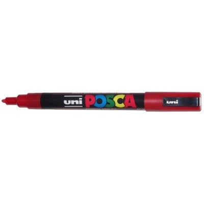 UNI POSCA Marcatore permanente a tempera con inchiostro pigmentato a base d'acqua - punta 1,3mm - Rosso