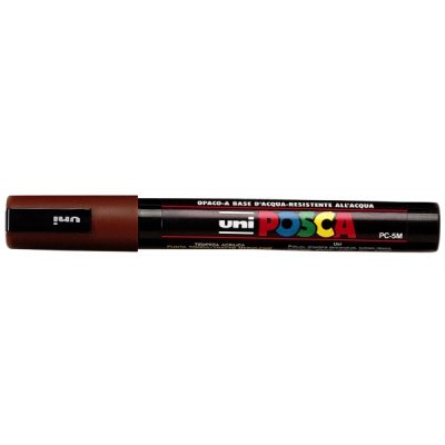 UNI POSCA Marcatore permanente a tempera con inchiostro pigmentato a base d'acqua - punta 2,5mm - Marrone