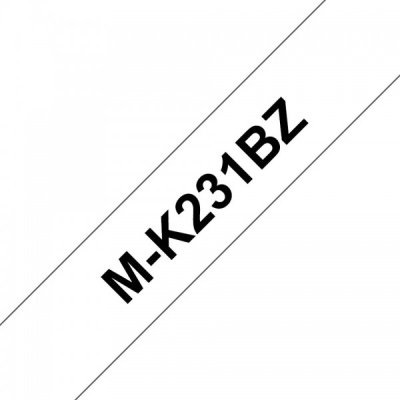 Brother mk-231bz nastro nero/bianco 12mm x 8m colore nero su bianco