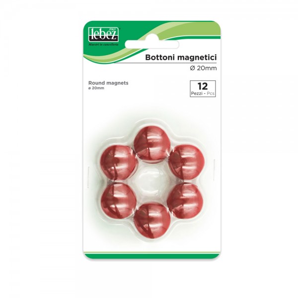 Bottoni magnetici colore rosso