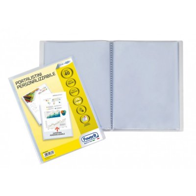 Portalistini personalizzabili sviluppo, 40 buste 22x30cm colore trasparente