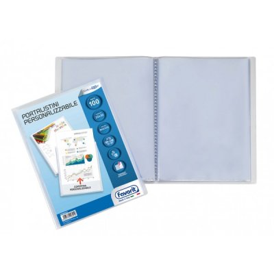 Portalistini personalizzabili sviluppo, 100 buste 22x30cm colore trasparente