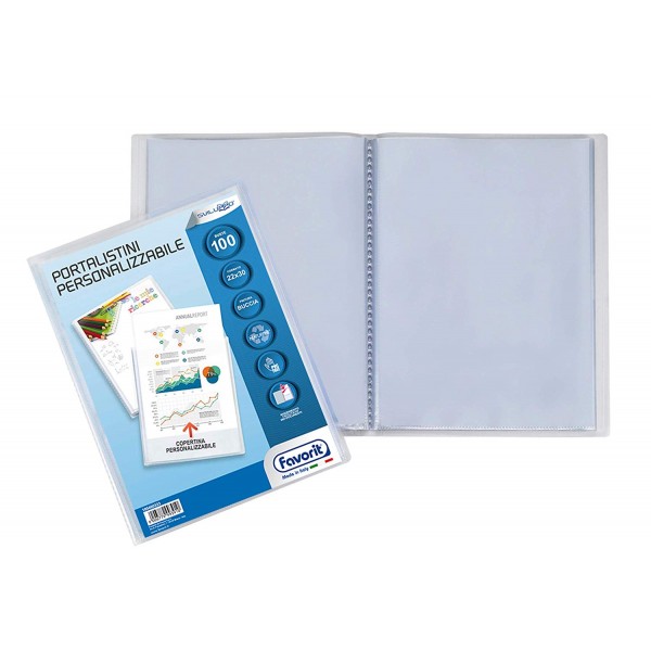 Portalistini personalizzabili sviluppo, 120 buste 22x30cm colore trasparente