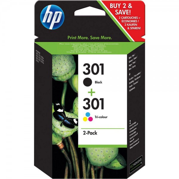 HP Cartuccia originale Multipack Nero Ciano Magenta e Giallo 301 N9J72AE
