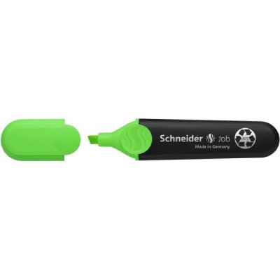 SCHNEIDER Evidenziatore JOB PPL, punta a scalpello, inchiostro a base d'acqua, cappuccio con clip, impugnatura ergonomica - 1-5mm - Verde