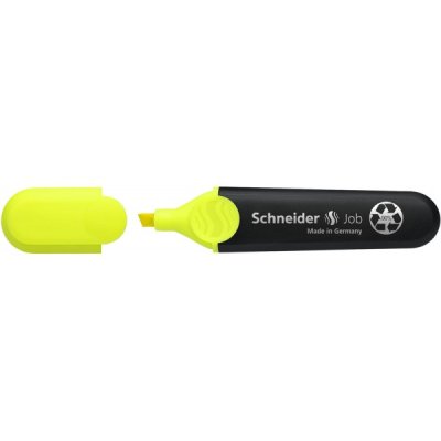 SCHNEIDER Evidenziatore JOB PPL, punta a scalpello, inchiostro a base d'acqua, cappuccio con clip, impugnatura ergonomica - 1-5mm - Giallo