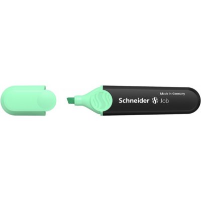 SCHNEIDER Evidenziatore JOB PPL, punta a scalpello, inchiostro a base d'acqua, cappuccio con clip, impugnatura ergonomica - 1-5mm - Verde Menta