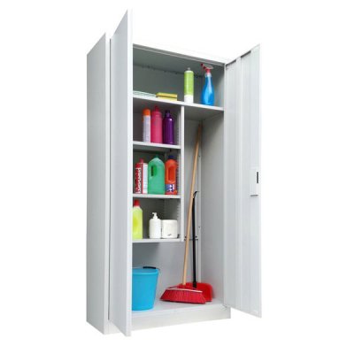 Armadio multiuso con vano portascope colore grigio