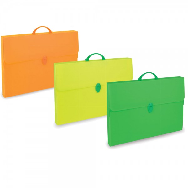 Valigetta polionda 27x37,5x8cm colore assortiti fluo