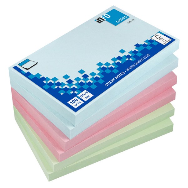 Foglietti post-it sticky notes pastel 125x75mm colore assortiti pastello
