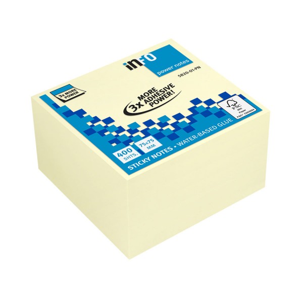 Foglietti post-it sticky notes cubi 75x75mm giallo colore giallo