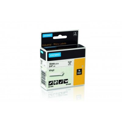 Dymo 18445 nastro rhino nero/bianco 19mm x 5.5m colore nero su bianco