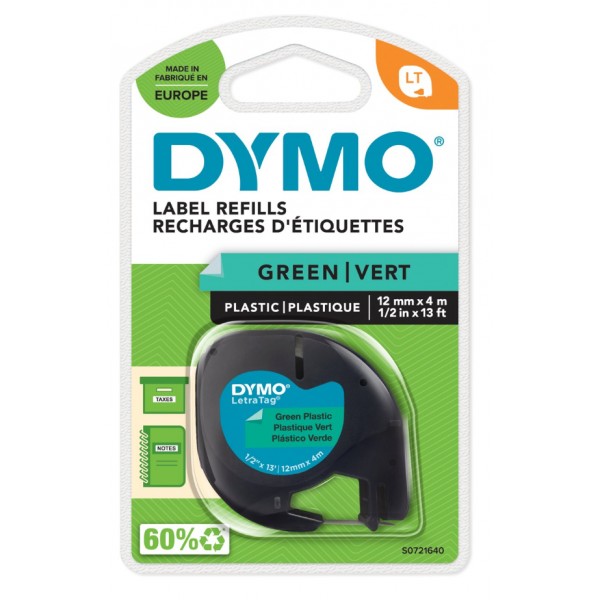 Dymo s0721640 nastro lt verde 12mm x 4m colore verde