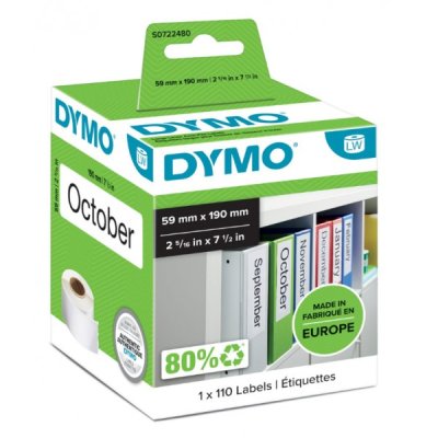 Rotolo 110 etichette adesive 59x190mm, per registratori, spedizioni colore bianco