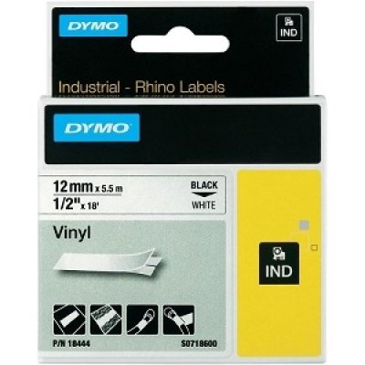 Dymo 1734821 nastro rhino nero/bianco 24mm x 5.5m colore nero su bianco