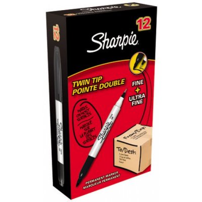 Twin tip - marcatore permanente colore nero tipo punta duo