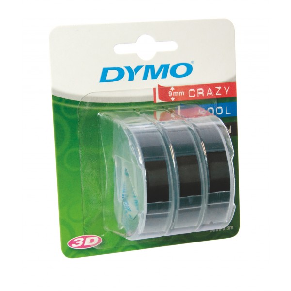 Dymo s0847730 nastro bianco/nero 9mm x 3m colore bianco su nero