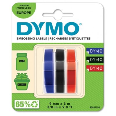 Dymo s0847750 nastro nero, blu, rosso 9mm x 3m colore blu, rosso, nero