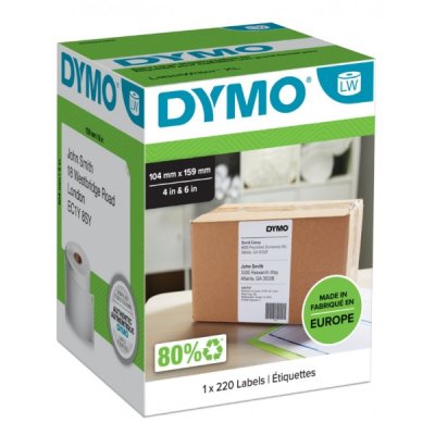 Rotolo 220 etichette adesive permanenti 104x159mm, per spedizioni colore bianco