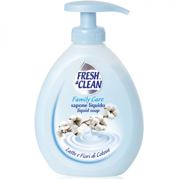 FRESH e CLEAN Sapone liquido, latte e fiori di cotone
