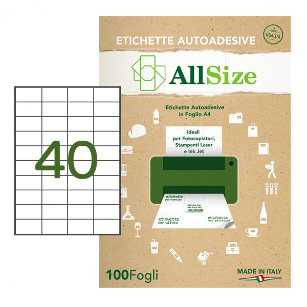Etichette adesive in fogli a4