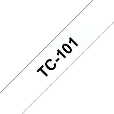 Brother tc-101 nastro nero/trasparente 12mm x 7,7m colore nero su trasparente