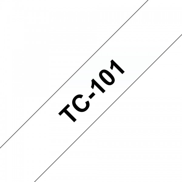 Brother tc-101 nastro nero/trasparente 12mm x 7,7m colore nero su trasparente