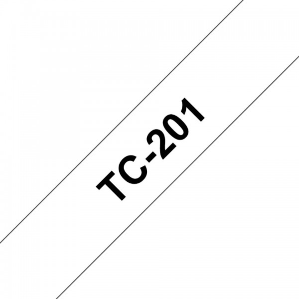 Brother tc-201 nastro nero/bianco 12mm x 7,7m colore nero su bianco