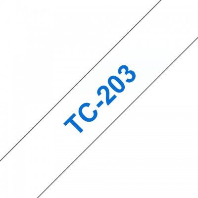 Brother tc-203 nastro blu/bianco 12mm x 7,7m colore blu su bianco