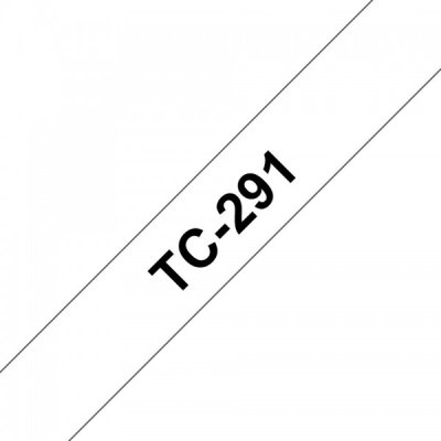 Brother tc-291 nastro nero/bianco 9mm x 7,7m colore nero su bianco