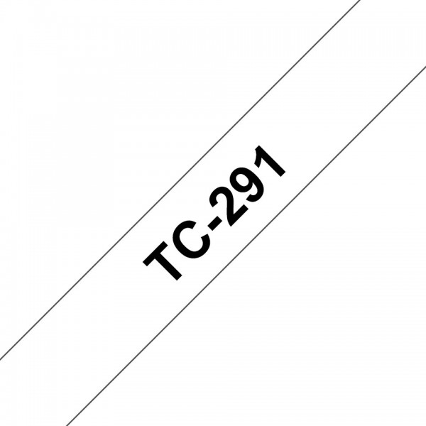 Brother tc-291 nastro nero/bianco 9mm x 7,7m colore nero su bianco
