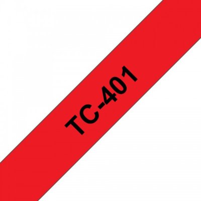 Brother tc-401 nastro nero/rosso 12mm x 7,7m colore nero su rosso
