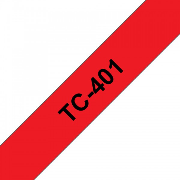 Brother tc-401 nastro nero/rosso 12mm x 7,7m colore nero su rosso