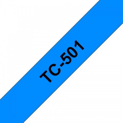 Brother tc-501 nastro nero/blu 12mm x 7,7m colore nero su blu