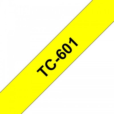Brother tc-601 nastro nero/giallo 12mm x 7,7m colore nero su giallo